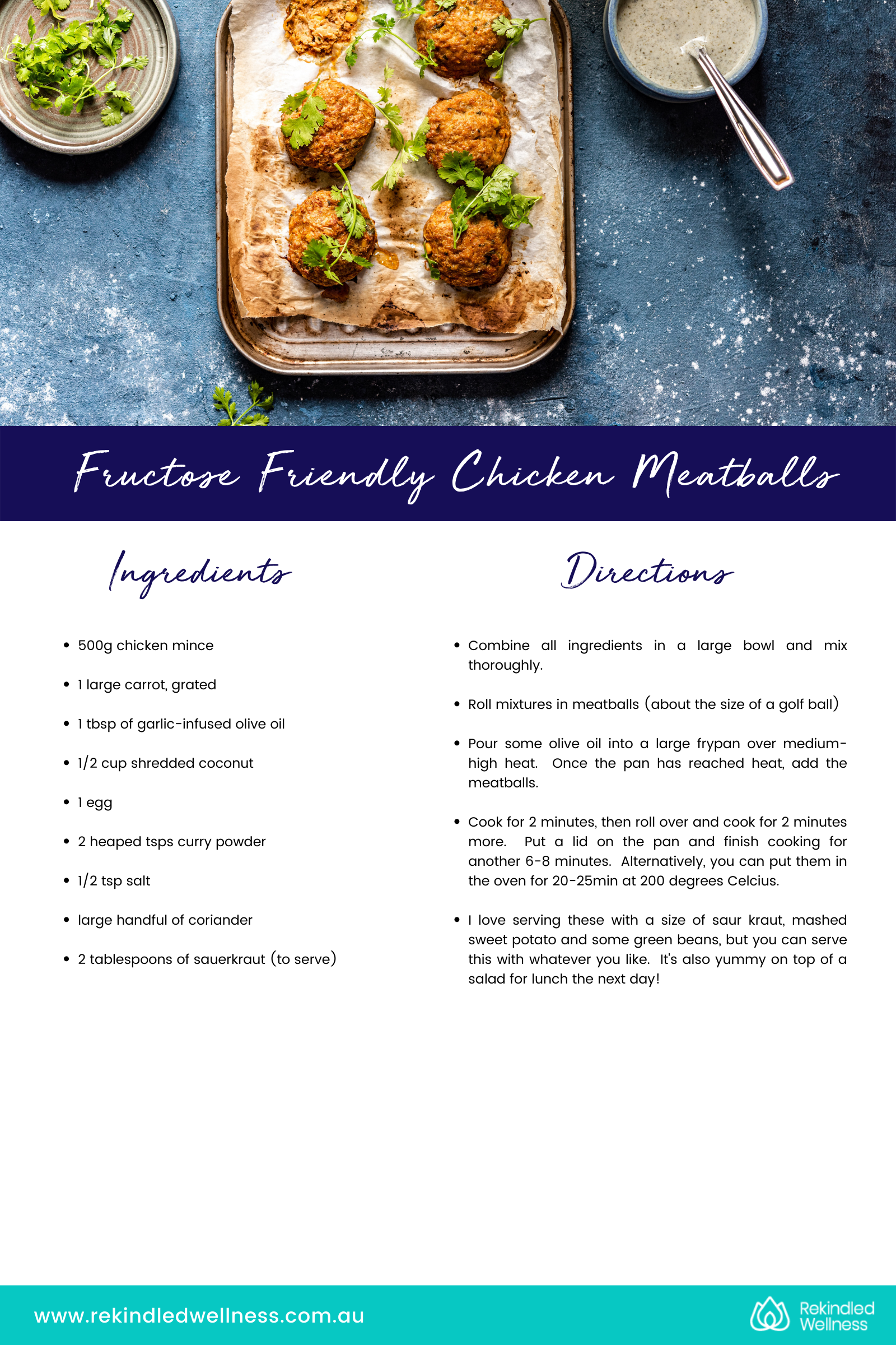 Fructose Friendly Chicken Meatballs