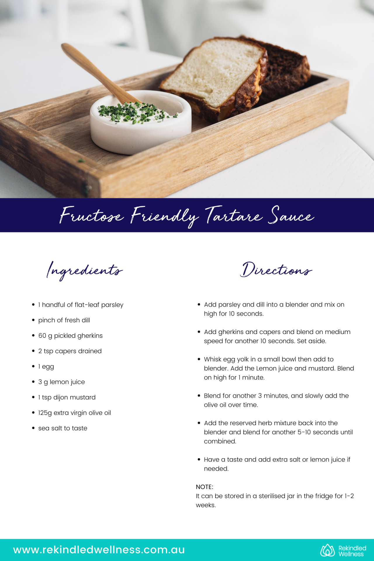 Fructose Friendly Tartare Sauce Food Intolerance Naturopath